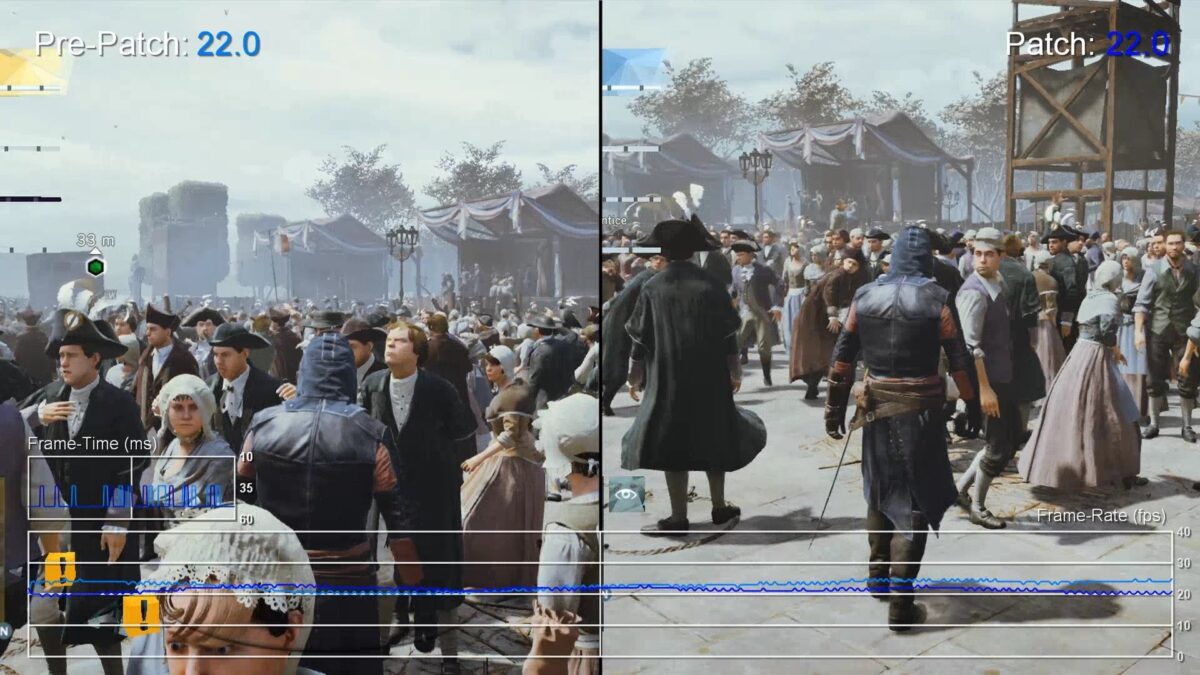 劇的な改善は見られず『アサシンクリード ユニティ』第3弾パッチ前後のフレームレート検証映像