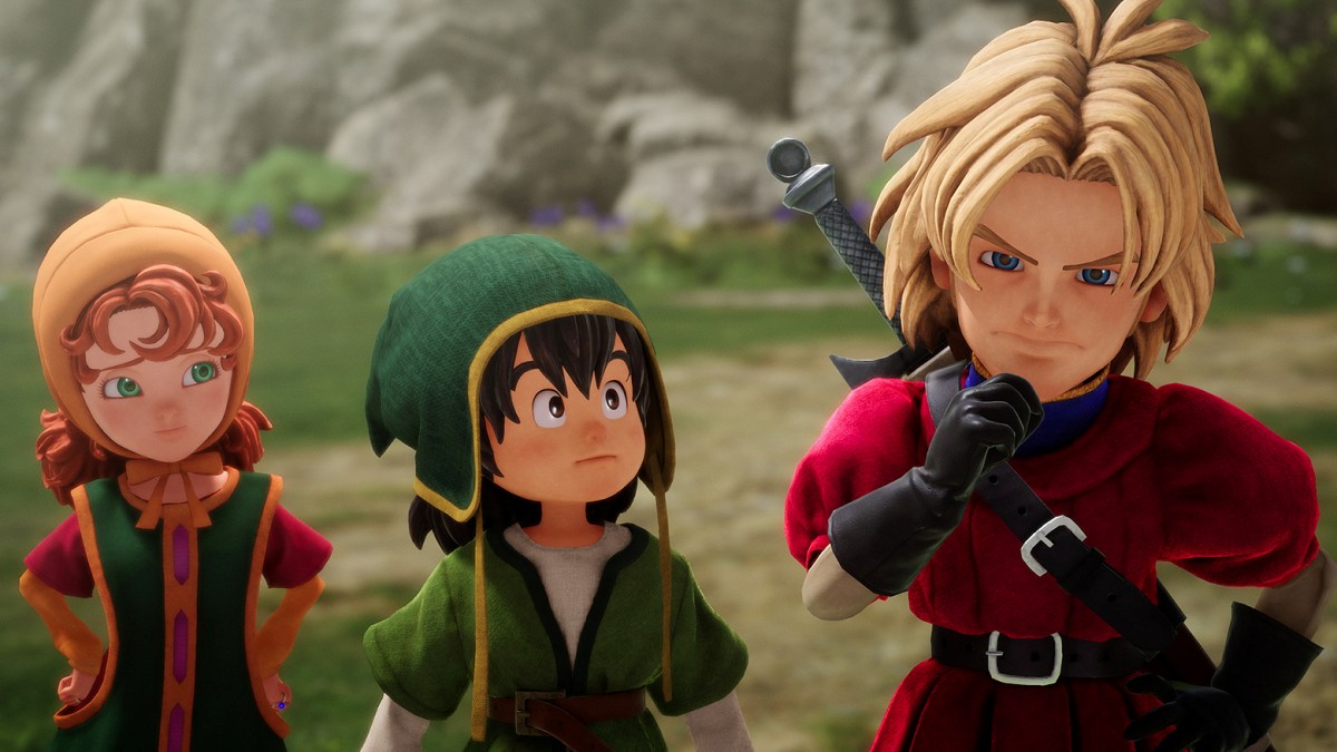 ドラクエ7 リイマジンドの主人公とキーファ、マリベルの3人が写った画像